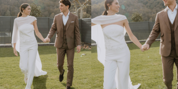 Custom-Made Bridal Gowns in Barcelona: Laura Hernández’s Trousers & Cape Look